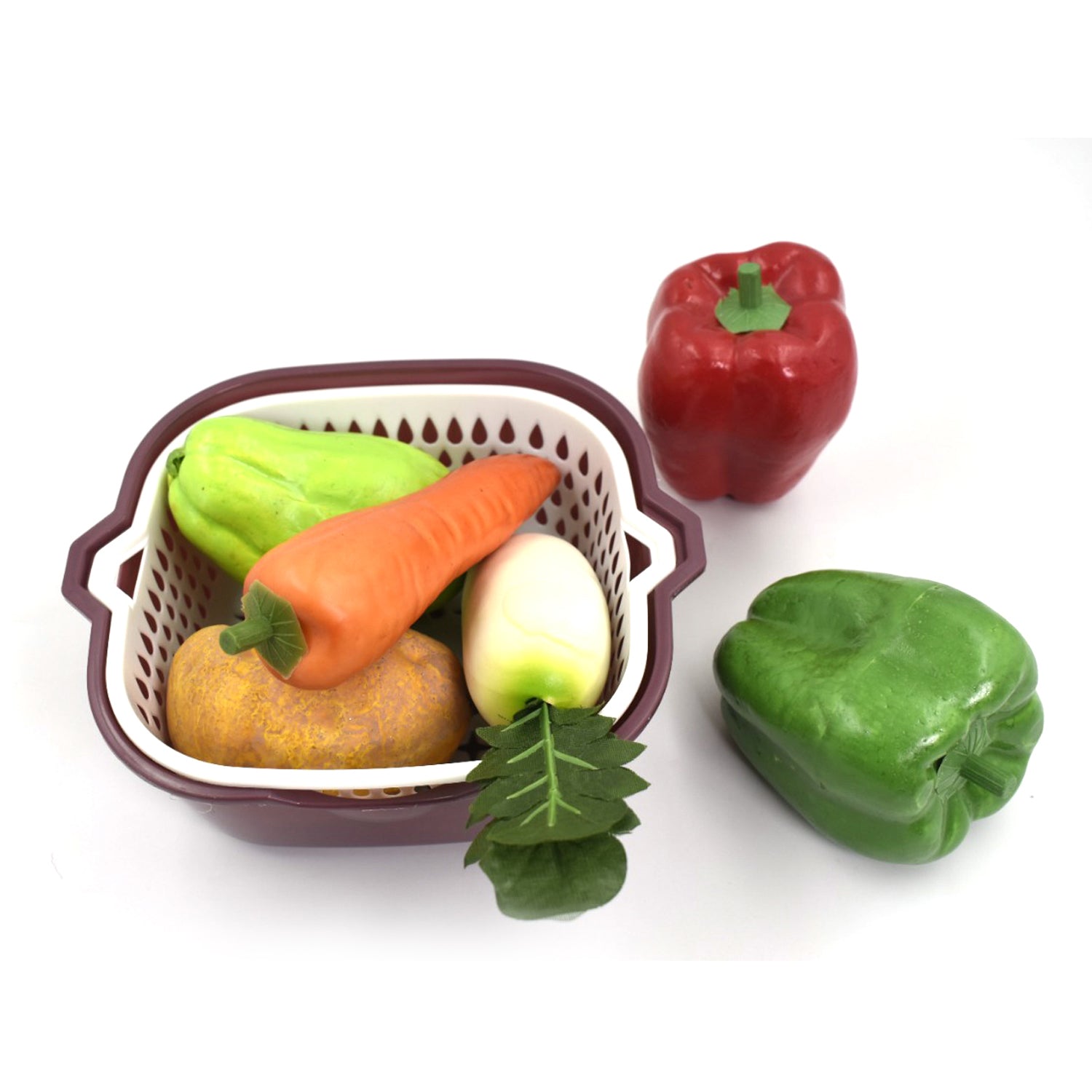 2783 2 In 1 Basket Strainer To Rinse Various Types Of Items Like Fruits, Vegetables Etc. DeoDap 2783 2 In 1 Basket Strainer To Rinse Various Types Of Items Like Fruits, Vegetables Etc. DeoDap